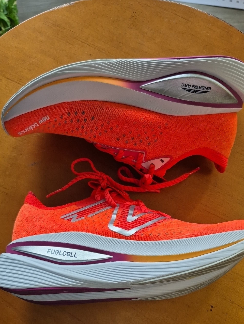 New Balance Women's Neon Orange/White FuelCell Running Shoes